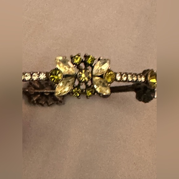 Peridot Flower Bangle Bracelet - Picture 2 of 3